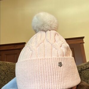 Lululemon Pink Knit Beanie with Pom